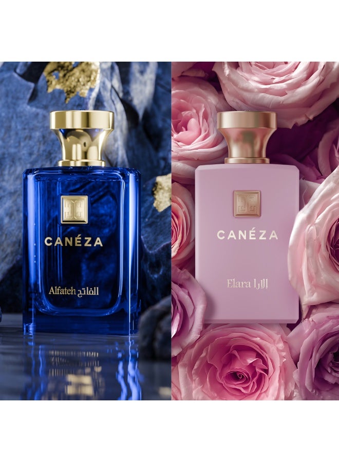 Canéza Forever Bond Couple Perfume Set – Elara (Rose, Pistachio, Vanilla Musk) + Alfateh (Citrus, Musk, Woods) 100ML Each | Long-Lasting EDP - Image 1